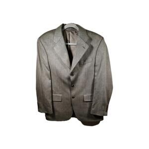 CHAPS RALPH LAUREN Vintage 38R Tan Wool Blazer Coat Jacket Academia Preppy Work